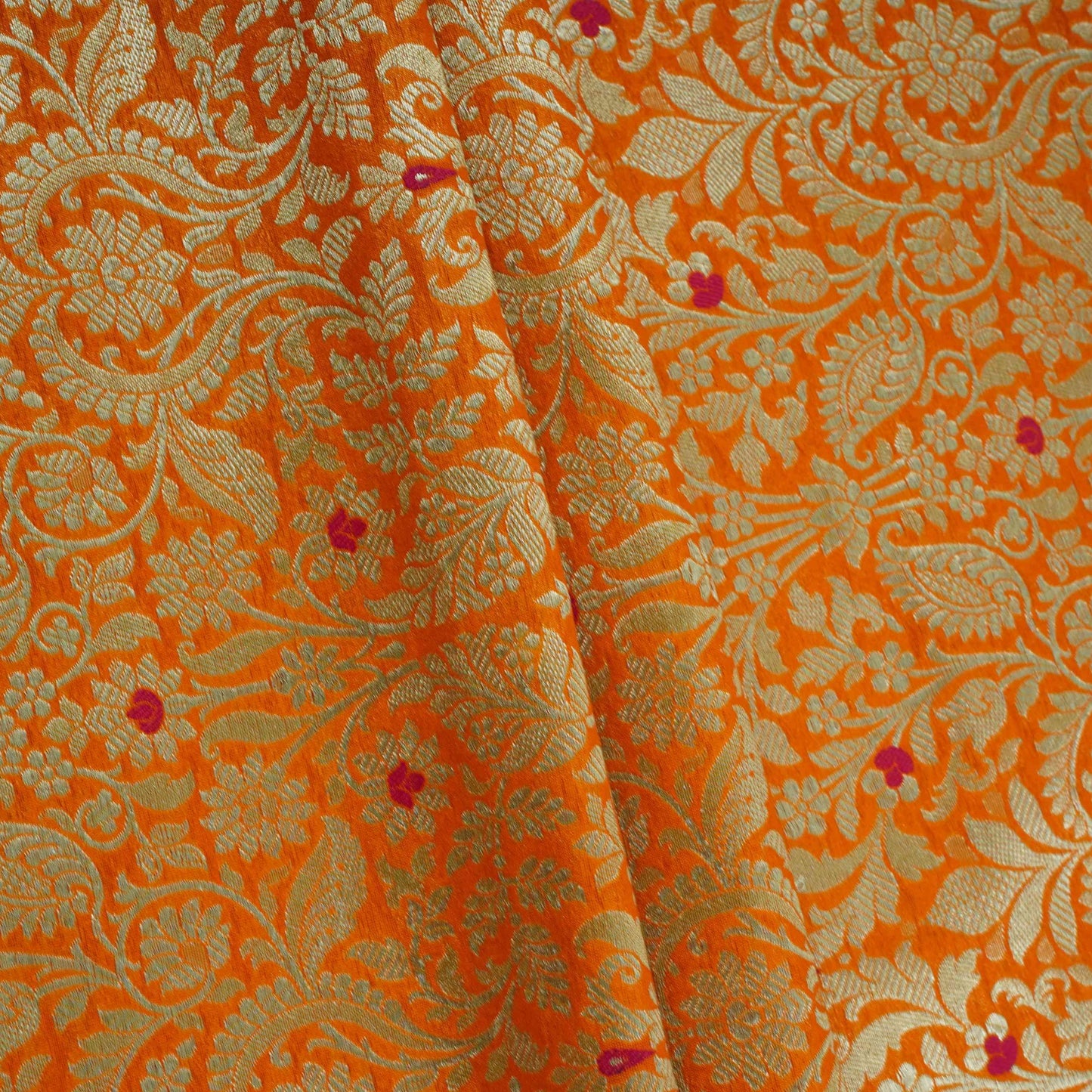 Mustard Zari Meena Art Silk Brocade Fabric HMSS-32780