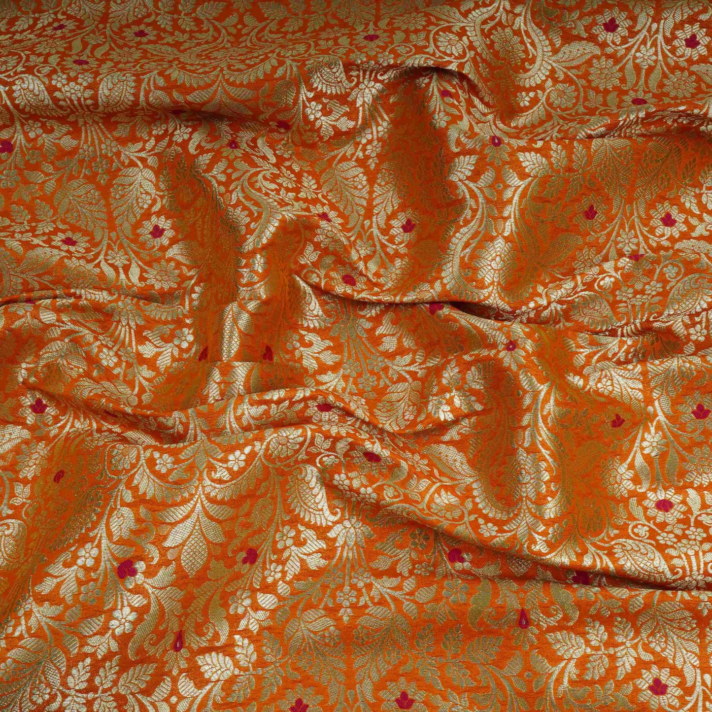 Mustard Zari Meena Art Silk Brocade Fabric HMSS-32780