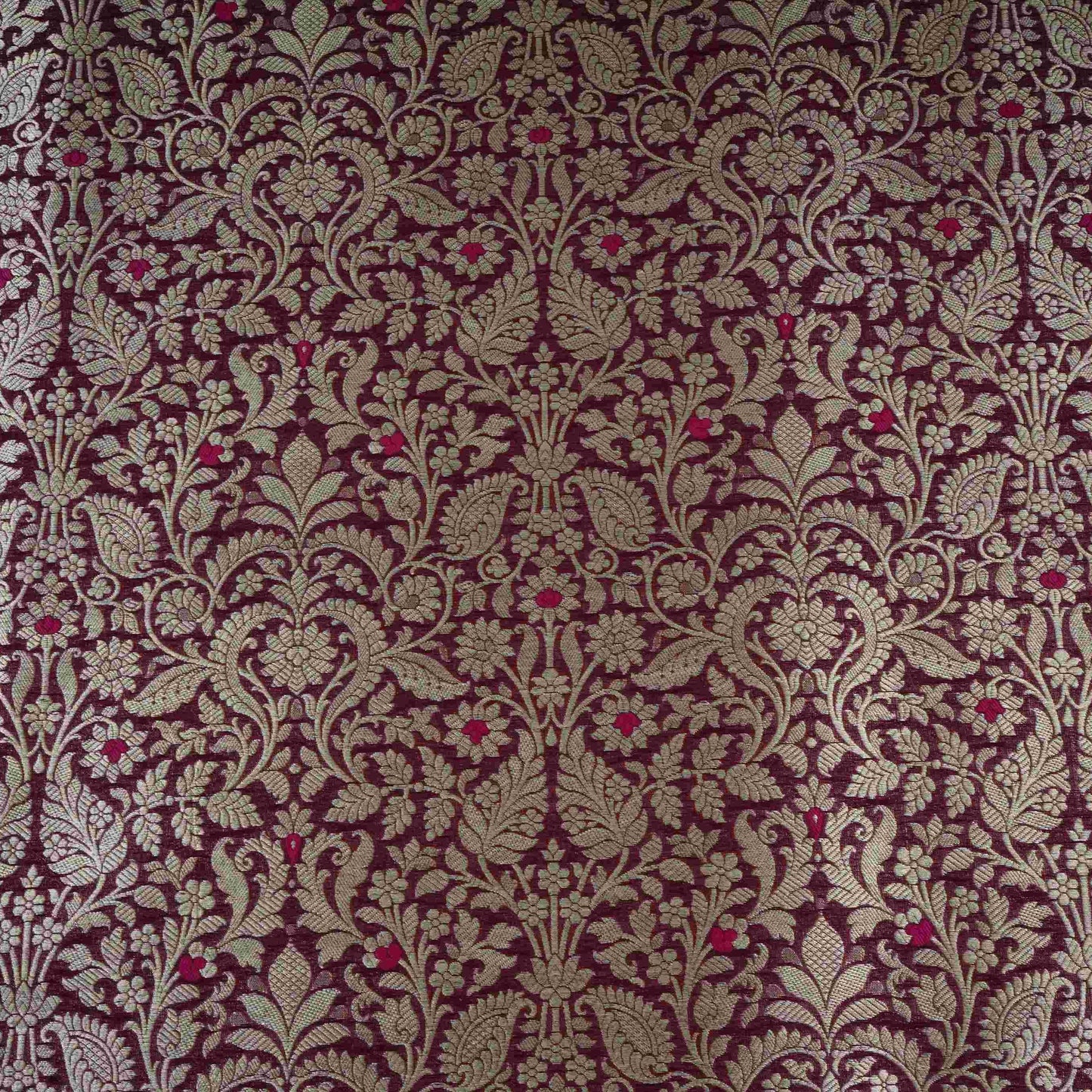 Wine Zari Meena Art Silk Brocade Fabric HMSS-32778