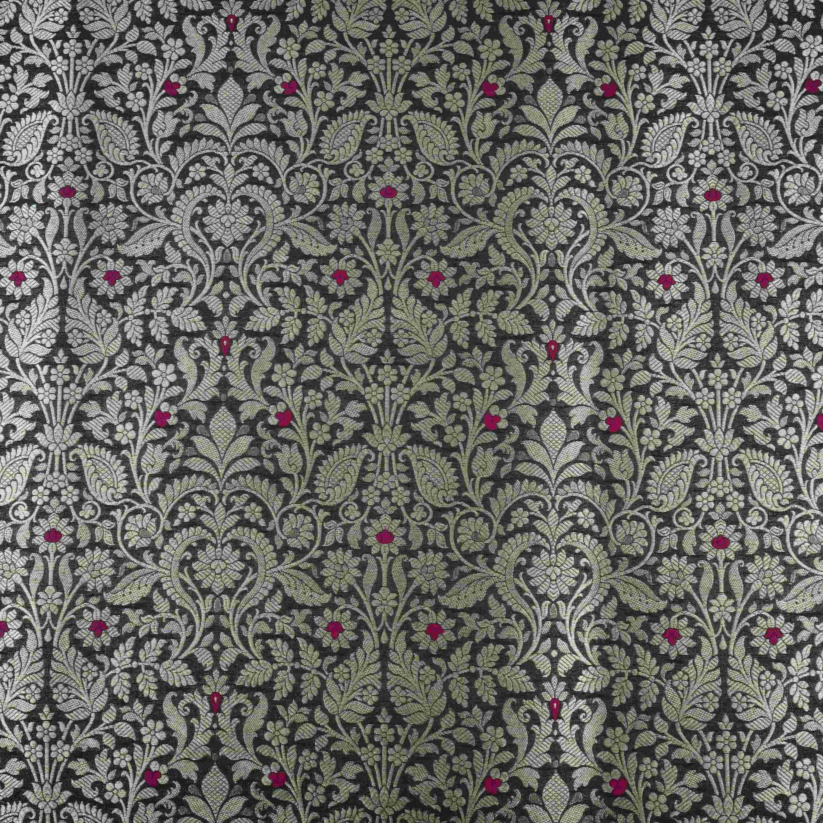 Purple Zari Meena Art Silk Brocade Fabric HMSS-32781