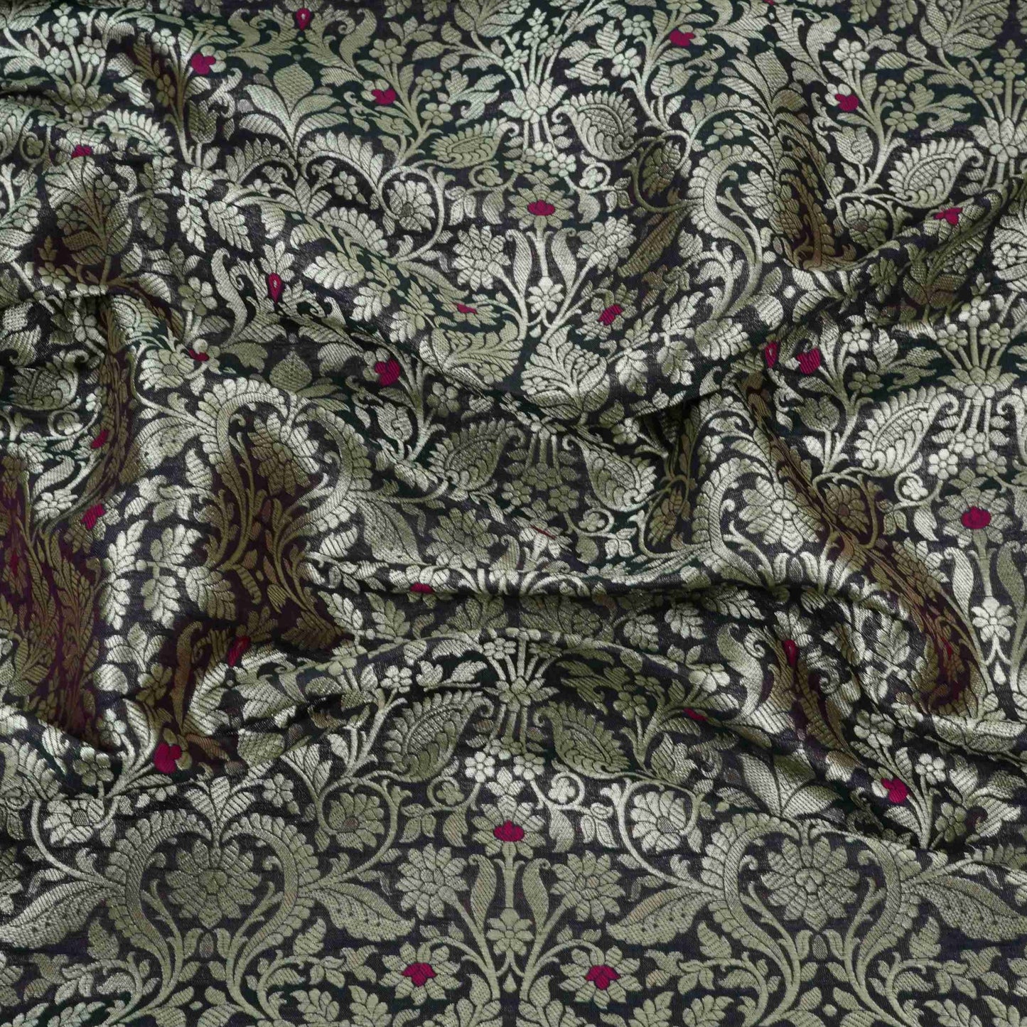 Purple Zari Meena Art Silk Brocade Fabric HMSS-32781