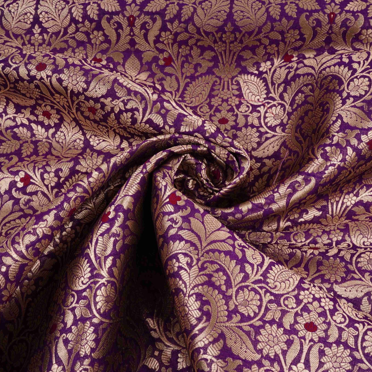Magenta Pink Zari Meena Art Silk Brocade Fabric HMSS-32779