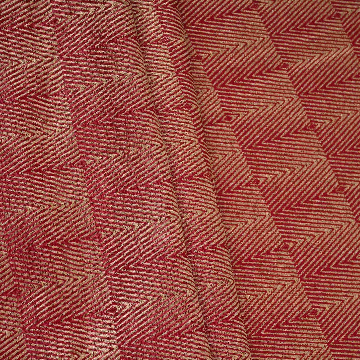 Wine Chevron weave Brocade Fabric HMSS-32811