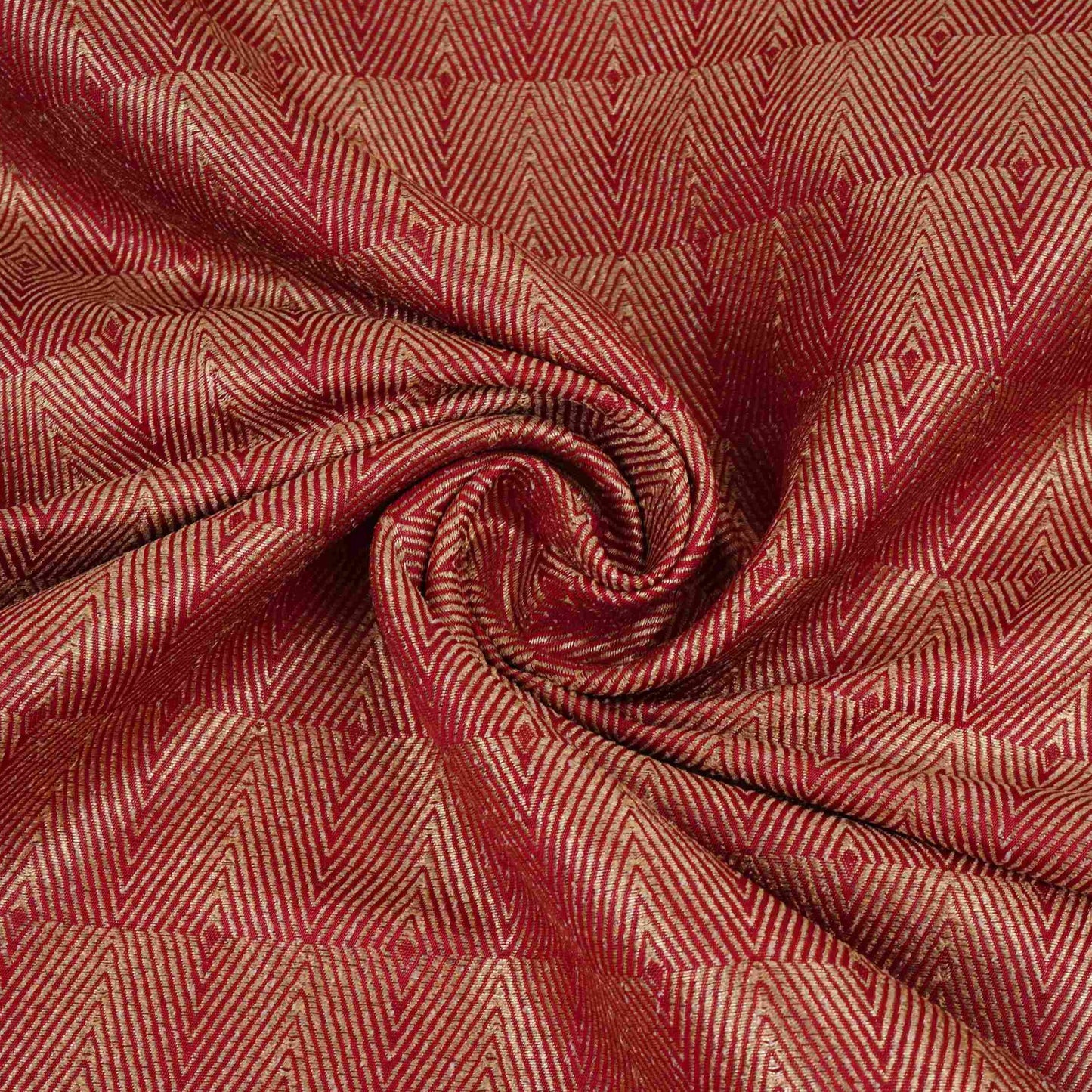 Wine Chevron weave Brocade Fabric HMSS-32811