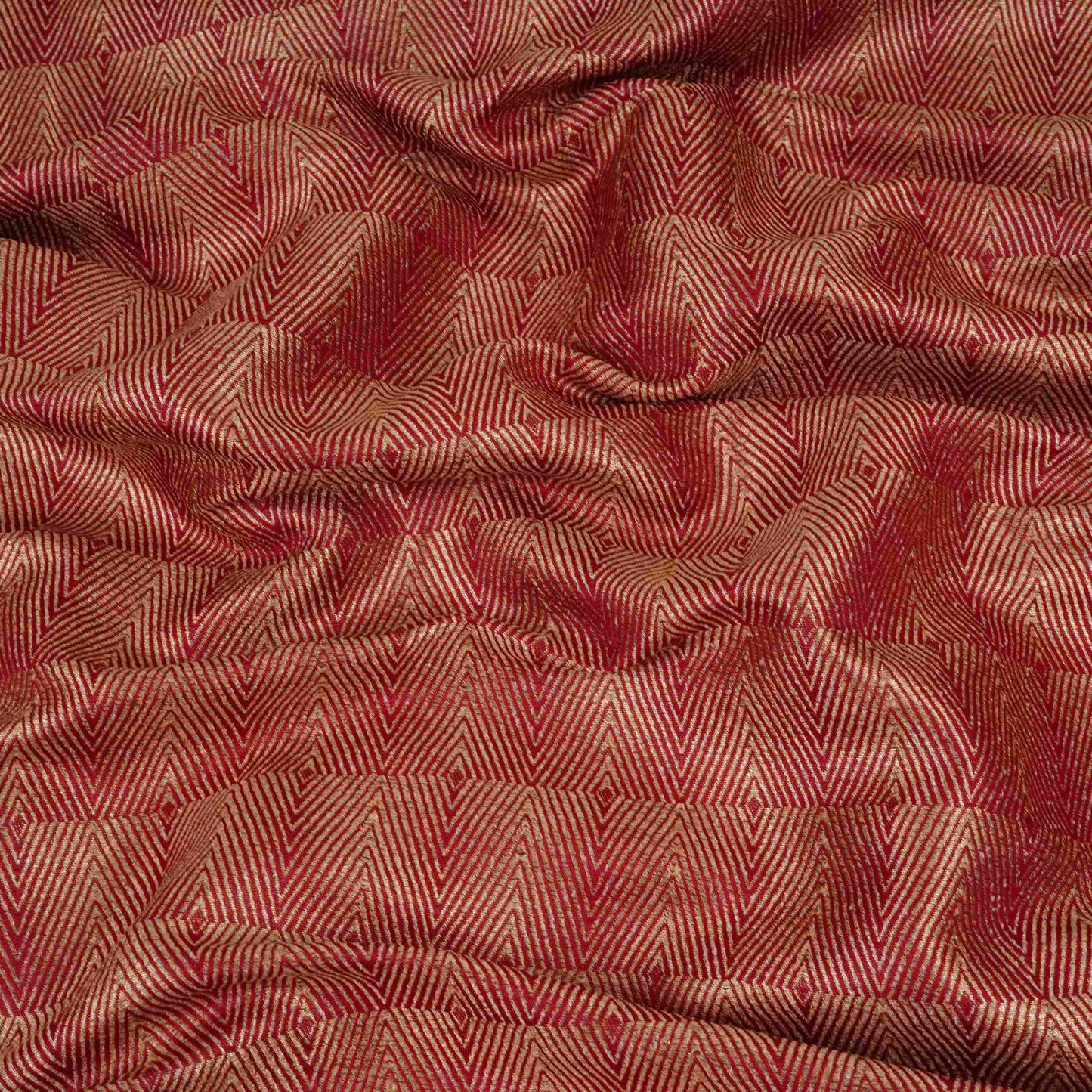 Wine Chevron weave Brocade Fabric HMSS-32811