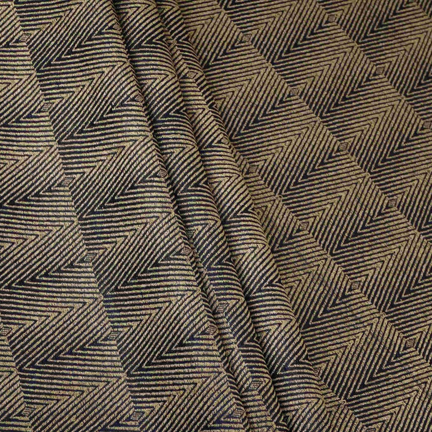 Navy Blue Chevron Weave Brocade Fabric HMSS-32808