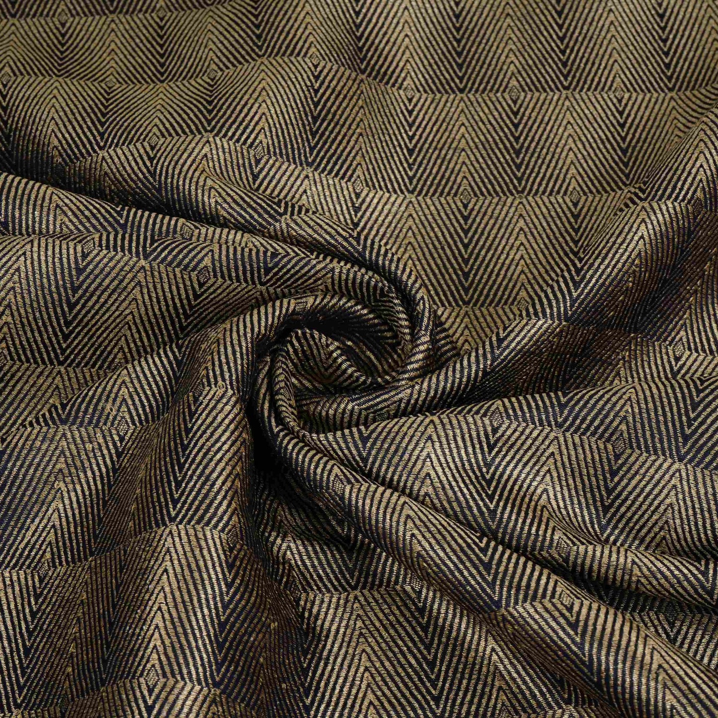 Navy Blue Chevron Weave Brocade Fabric HMSS-32808