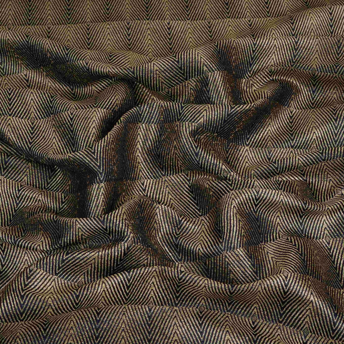 Navy Blue Chevron Weave Brocade Fabric HMSS-32808