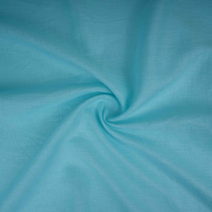 Aqua Blue Solid Pure Linen Fabric UT-31167 - TradeUNO