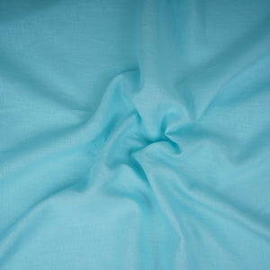 Aqua Blue Solid Pure Linen Fabric UT-31167 - TradeUNO