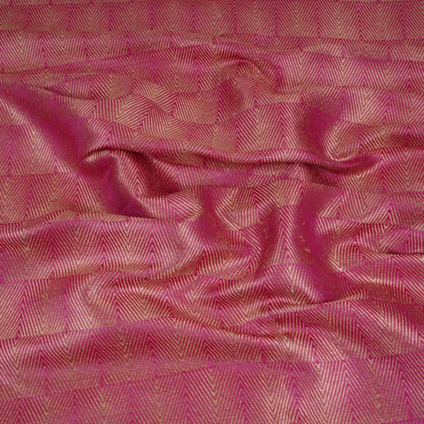 Magenta Pink Chevron Weave Brocade Fabric HMSS-32807