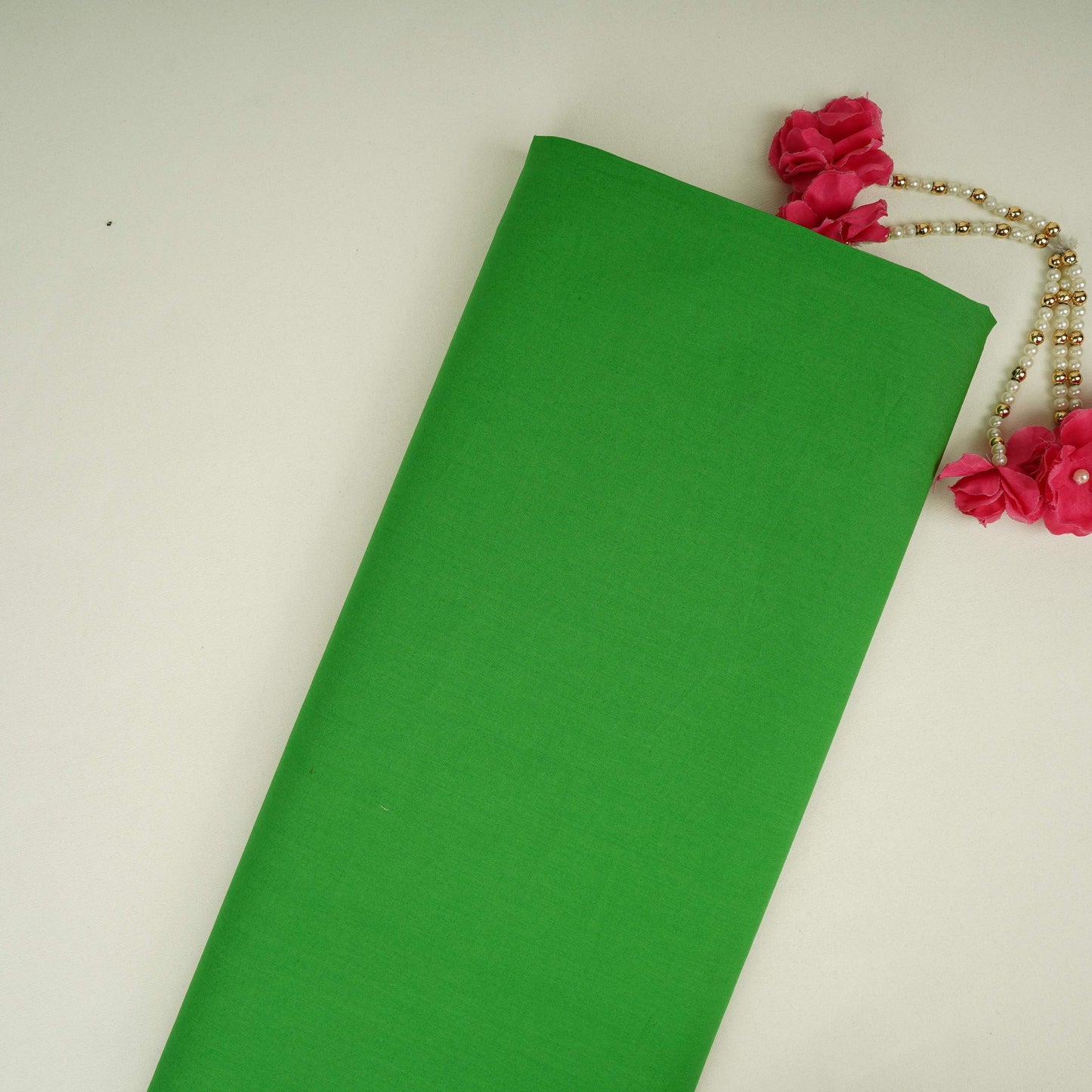 Parrot Green Solid Poplin Fabric LSF-27892 - TradeUNO