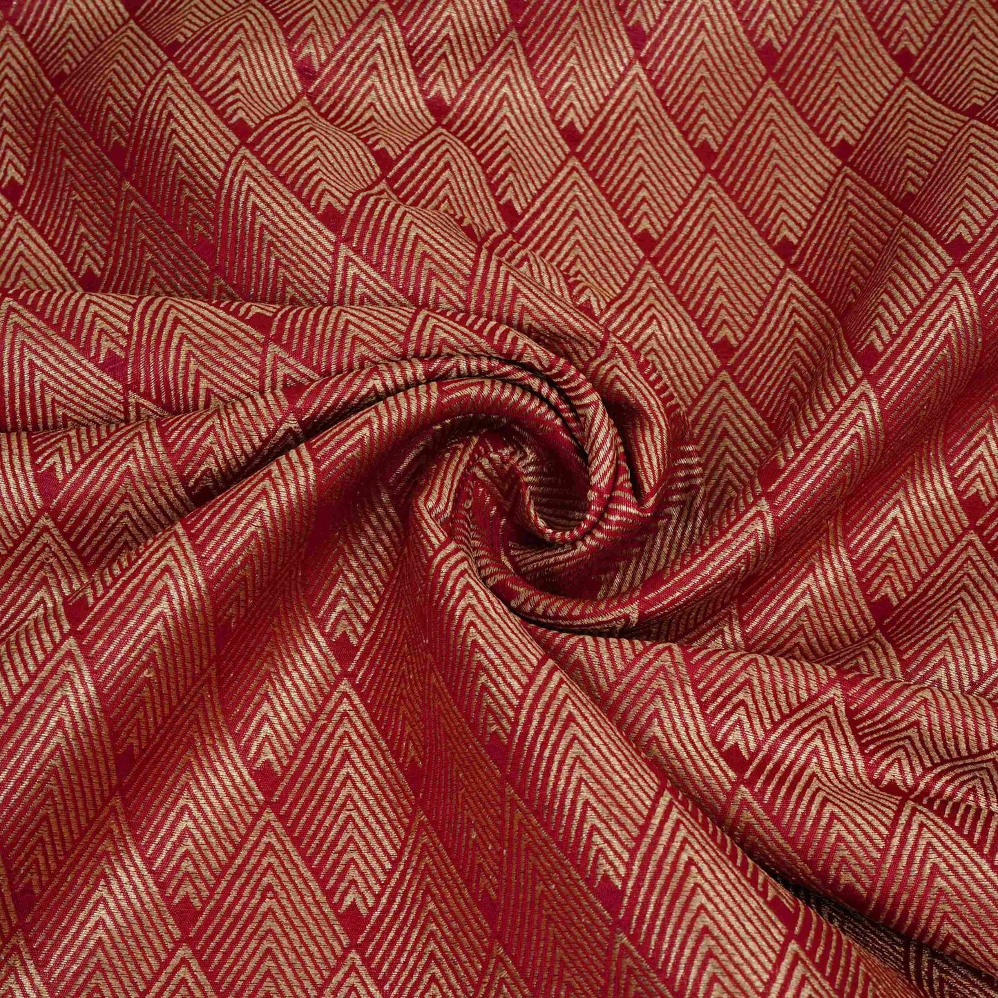 Rani Pink Chevron Weave Brocade Fabric HMSS-32806