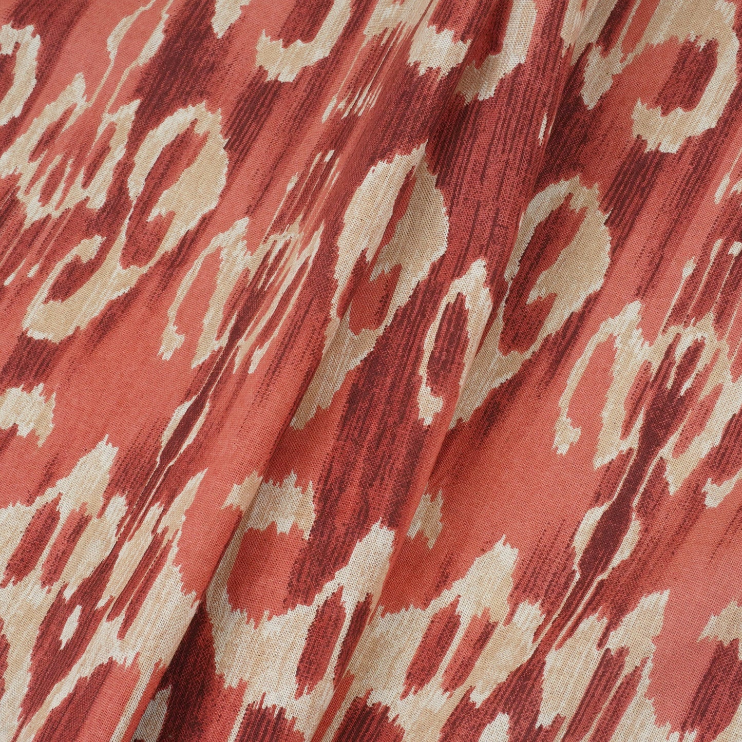 Peach Ikkat Print Cotton Fabric SN-29495