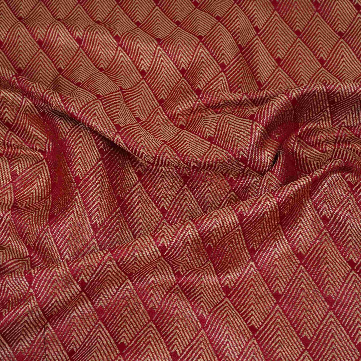 Rani Pink Chevron Weave Brocade Fabric HMSS-32806