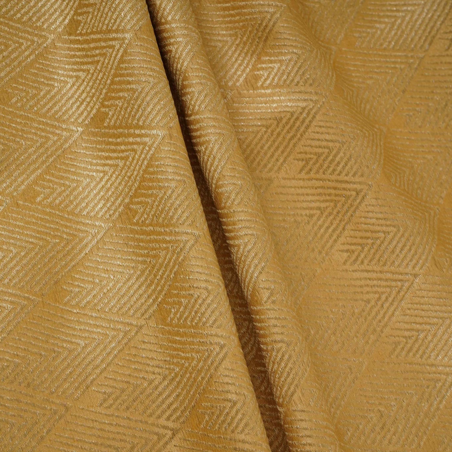 Golden Chevron Weave Brocade Fabric HMSS-32803