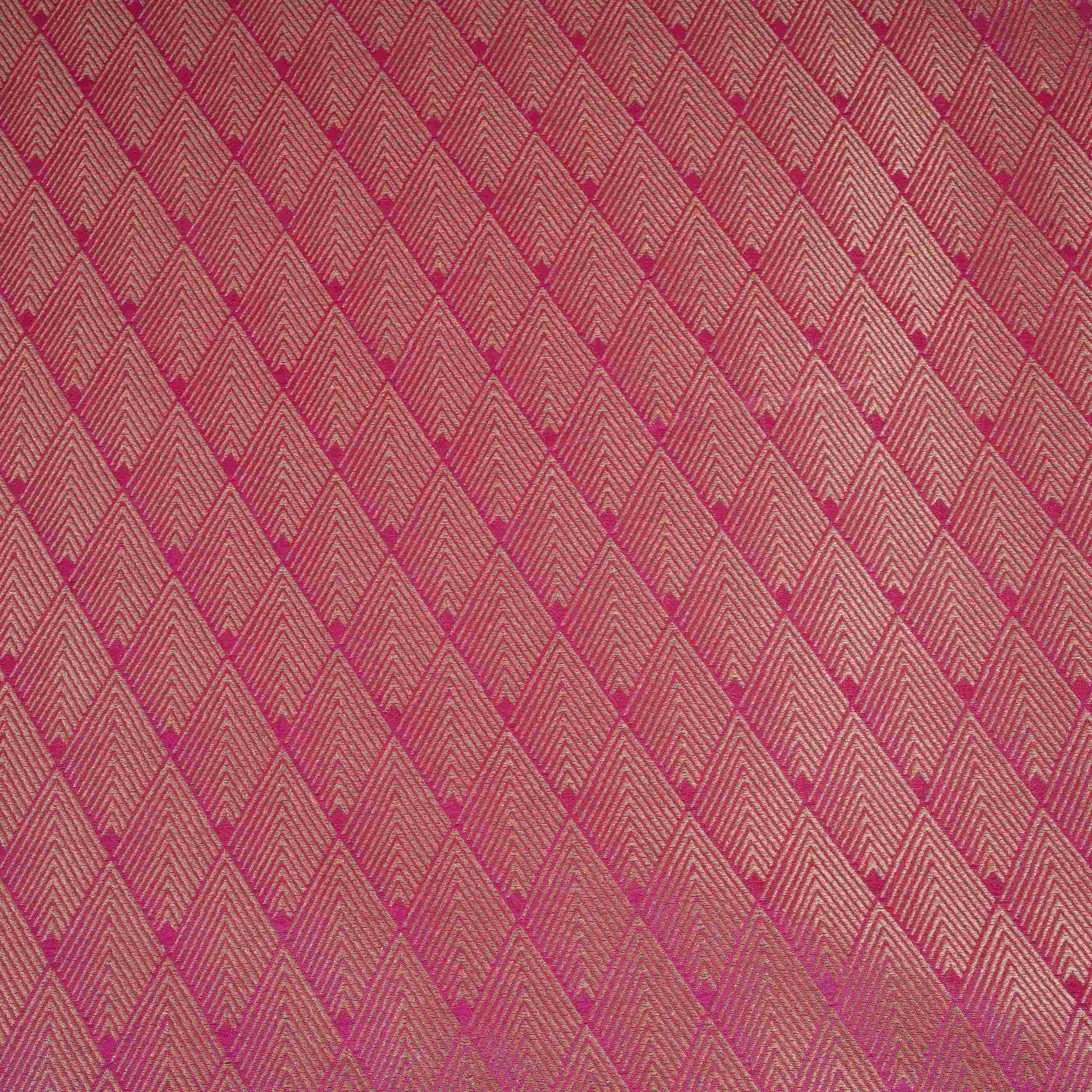 Magenta Pink Chevron weave Brocade Fabric HMSS-32810