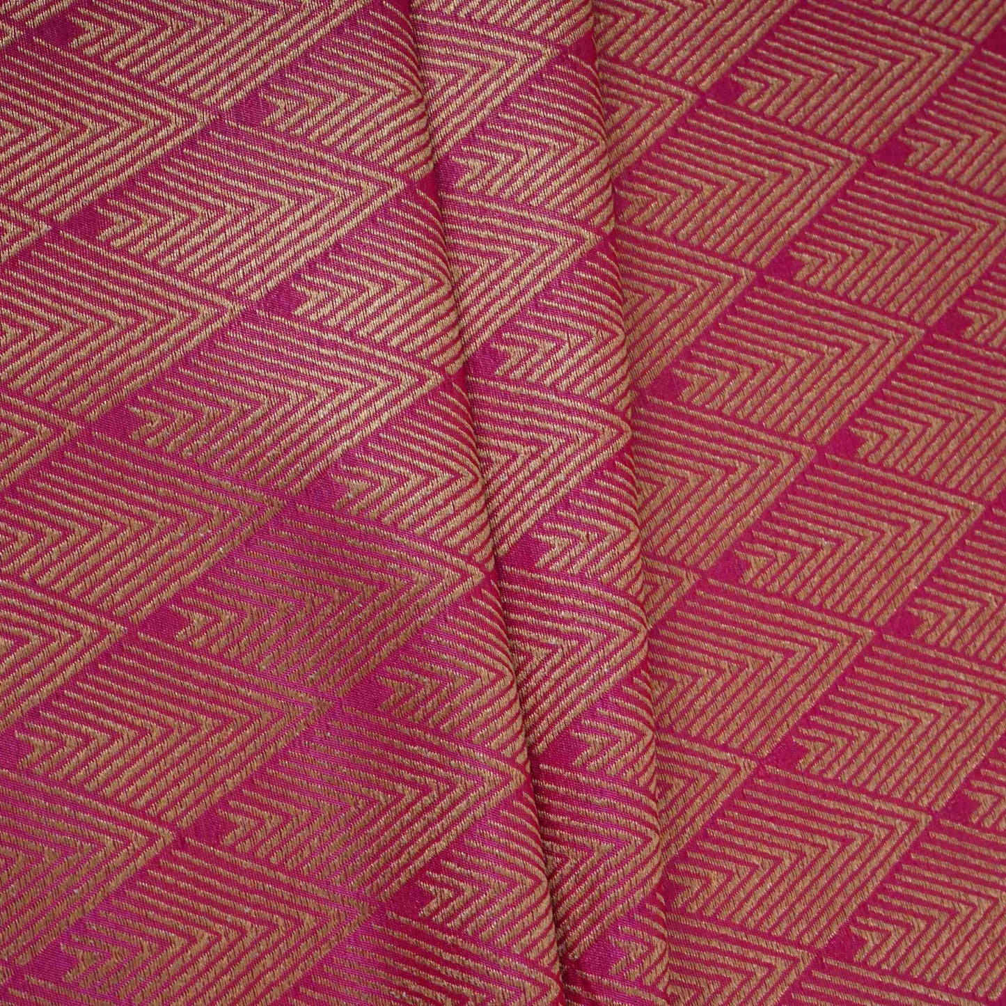 Magenta Pink Chevron weave Brocade Fabric HMSS-32810