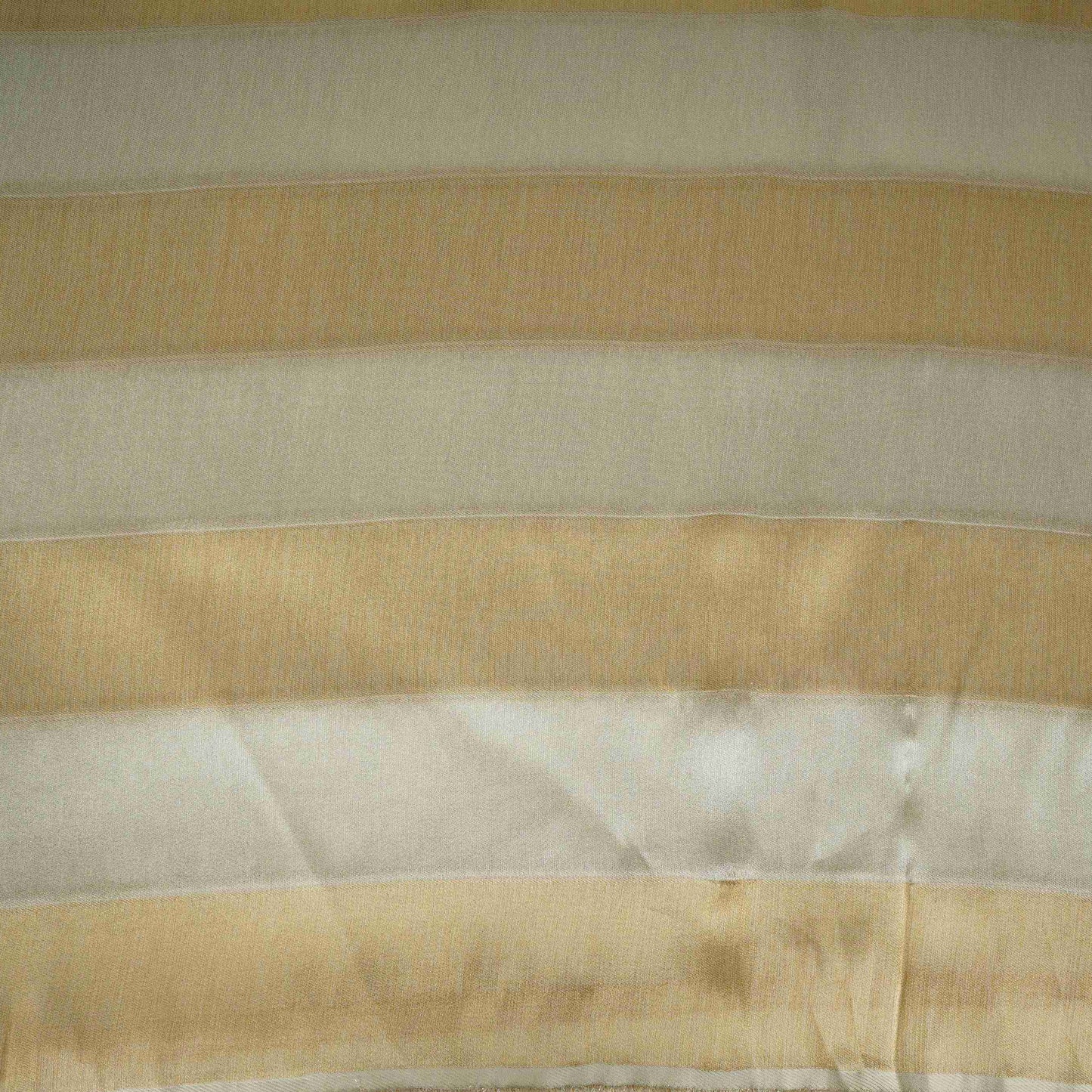 Golden with Off White Stripes Shimmer Tissue Fabric MTI-31260 - TradeUNO