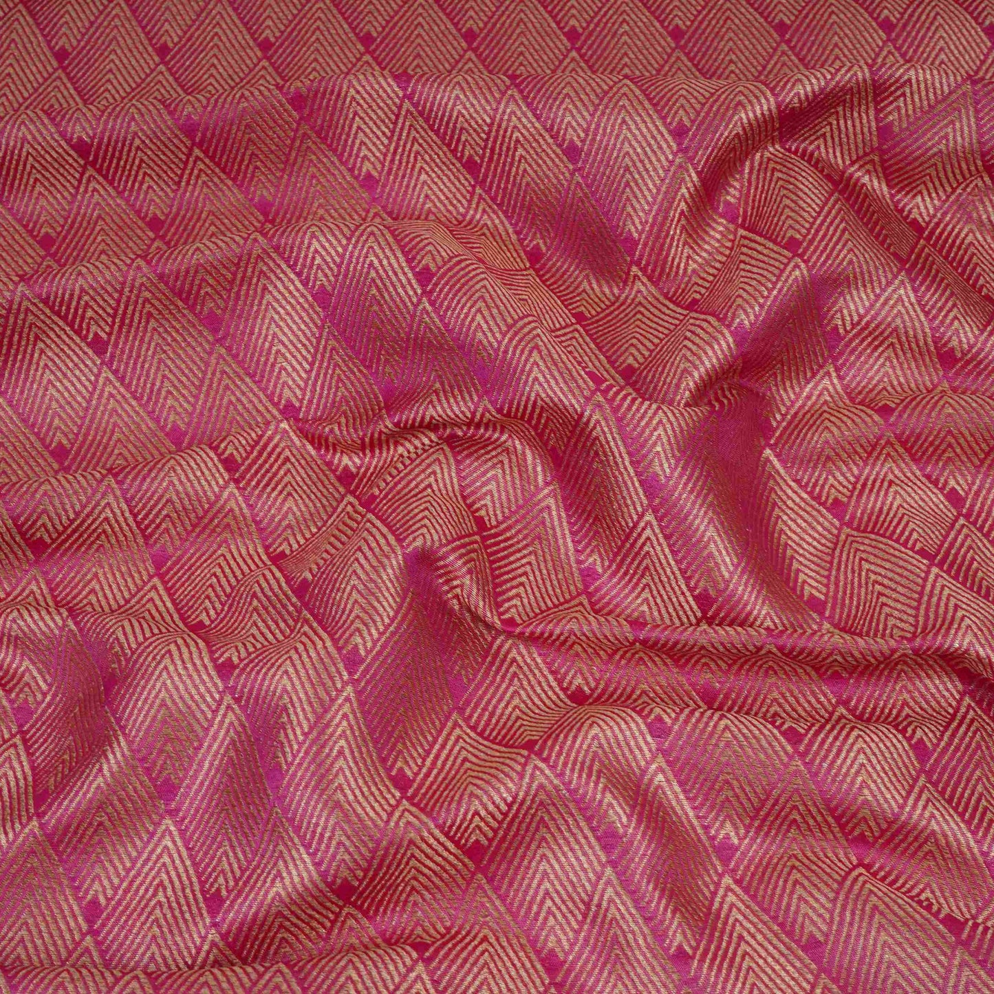 Magenta Pink Chevron weave Brocade Fabric HMSS-32810