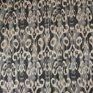 Grey with Black Ikkat Print Cotton Fabric SN-29493 - TradeUNO