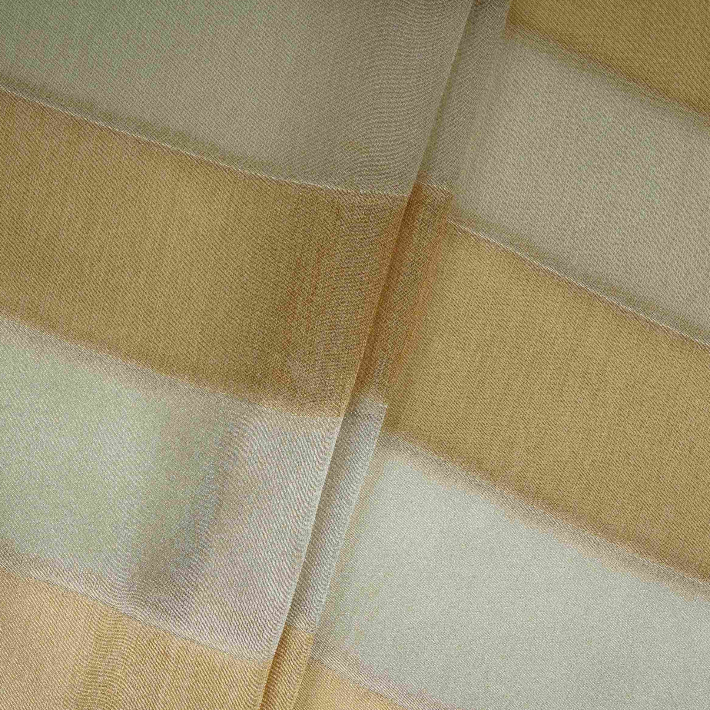 Golden with Off White Stripes Shimmer Tissue Fabric MTI-31260 - TradeUNO