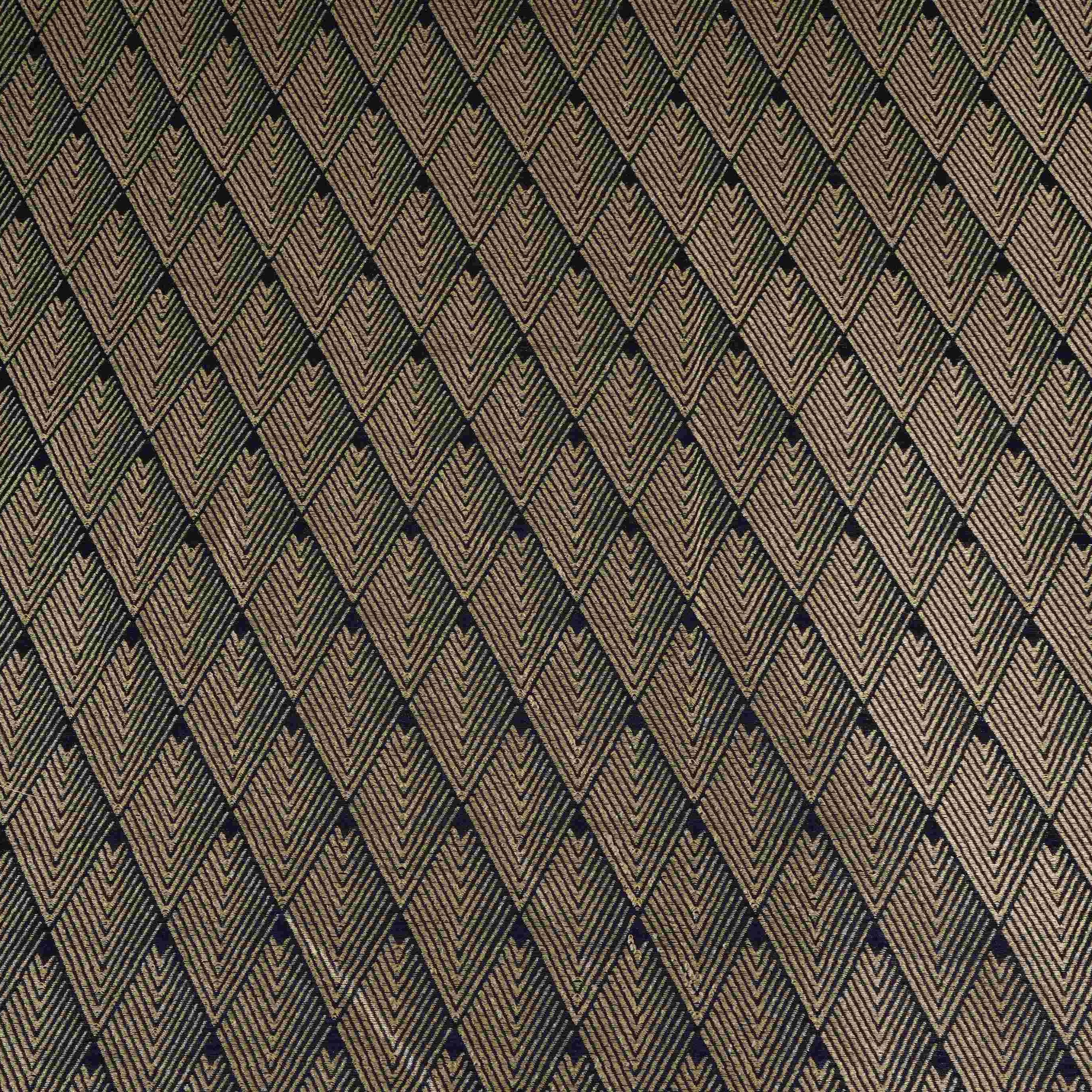 Navy Blue Chevron Weave Brocade Fabric HMSS-32804