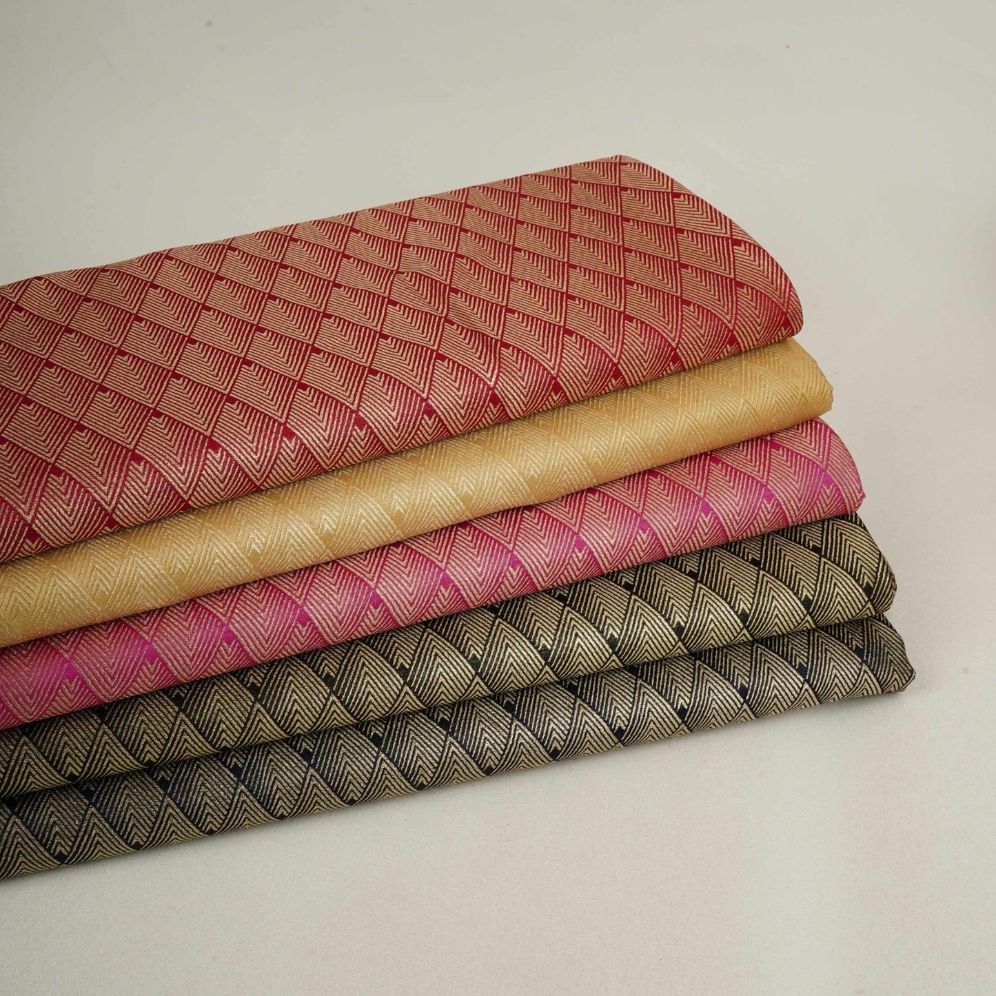 Black Chevron weave Brocade Fabric HMSS-32809
