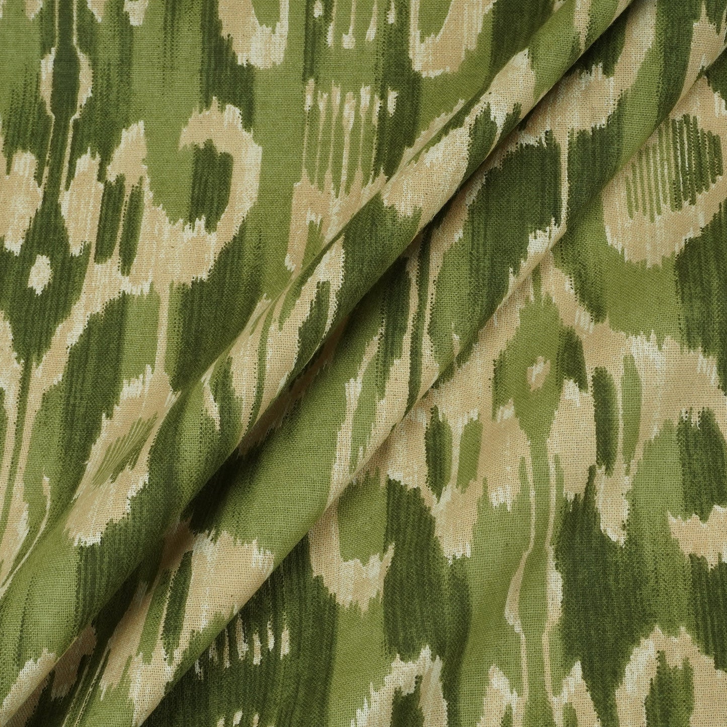 Green Ikkat Print Cotton Fabric SN-29494