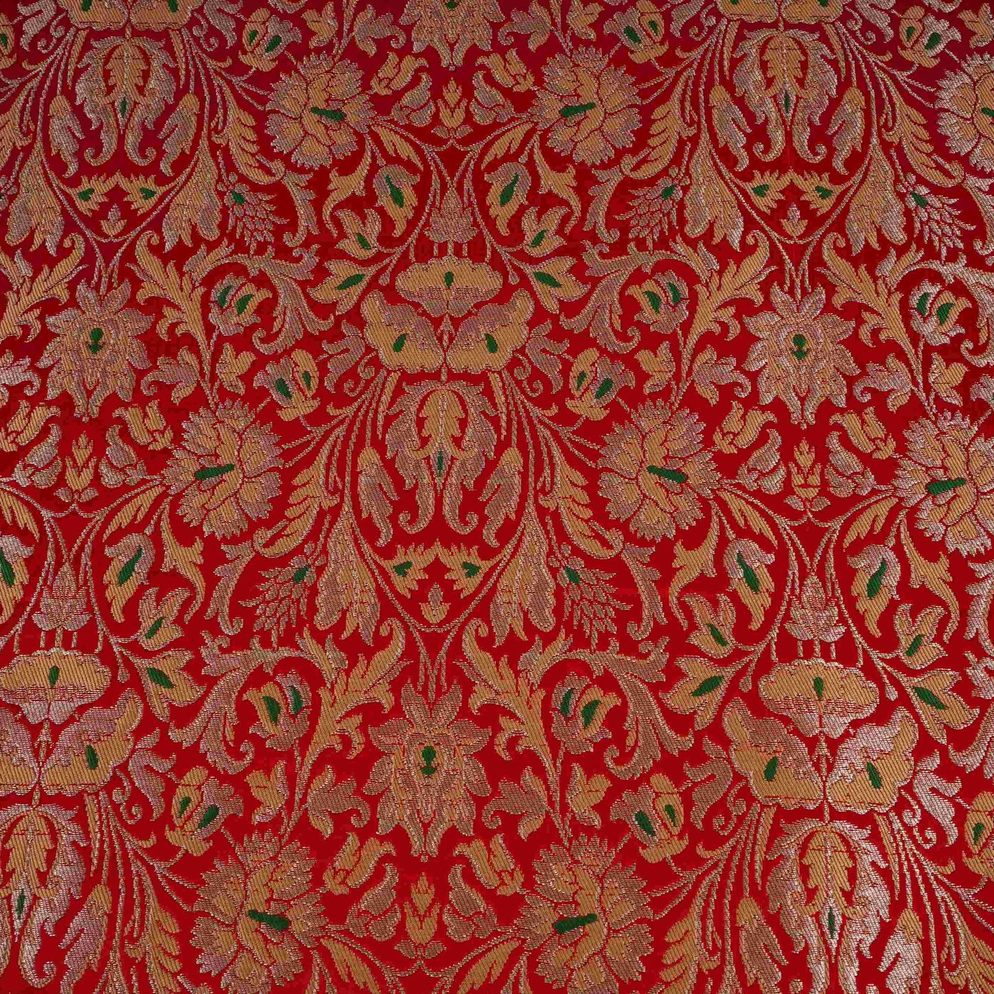 Red Alfi Meena Kimkhab Brocade Fabric HMSS-32768