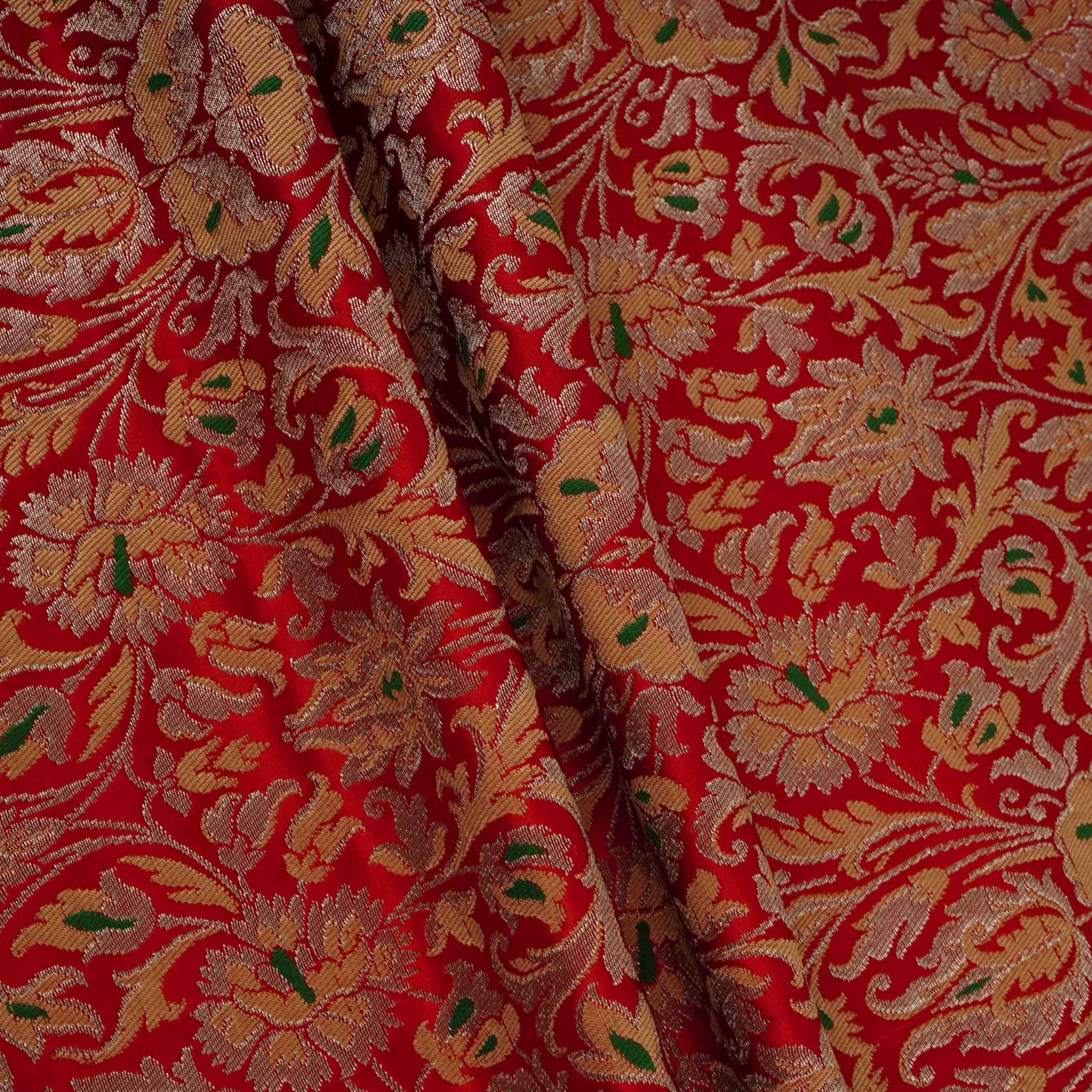 Red Alfi Meena Kimkhab Brocade Fabric HMSS-32768