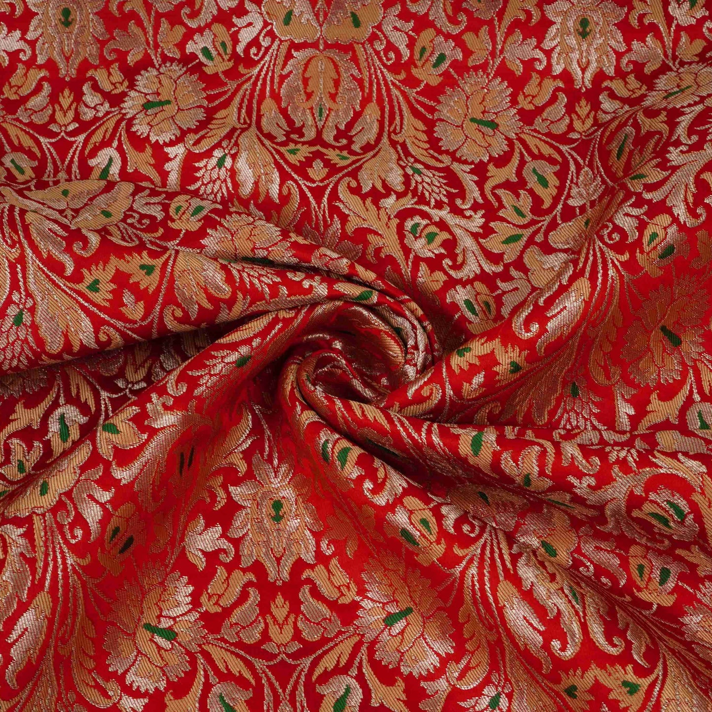 Red Alfi Meena Kimkhab Brocade Fabric HMSS-32768