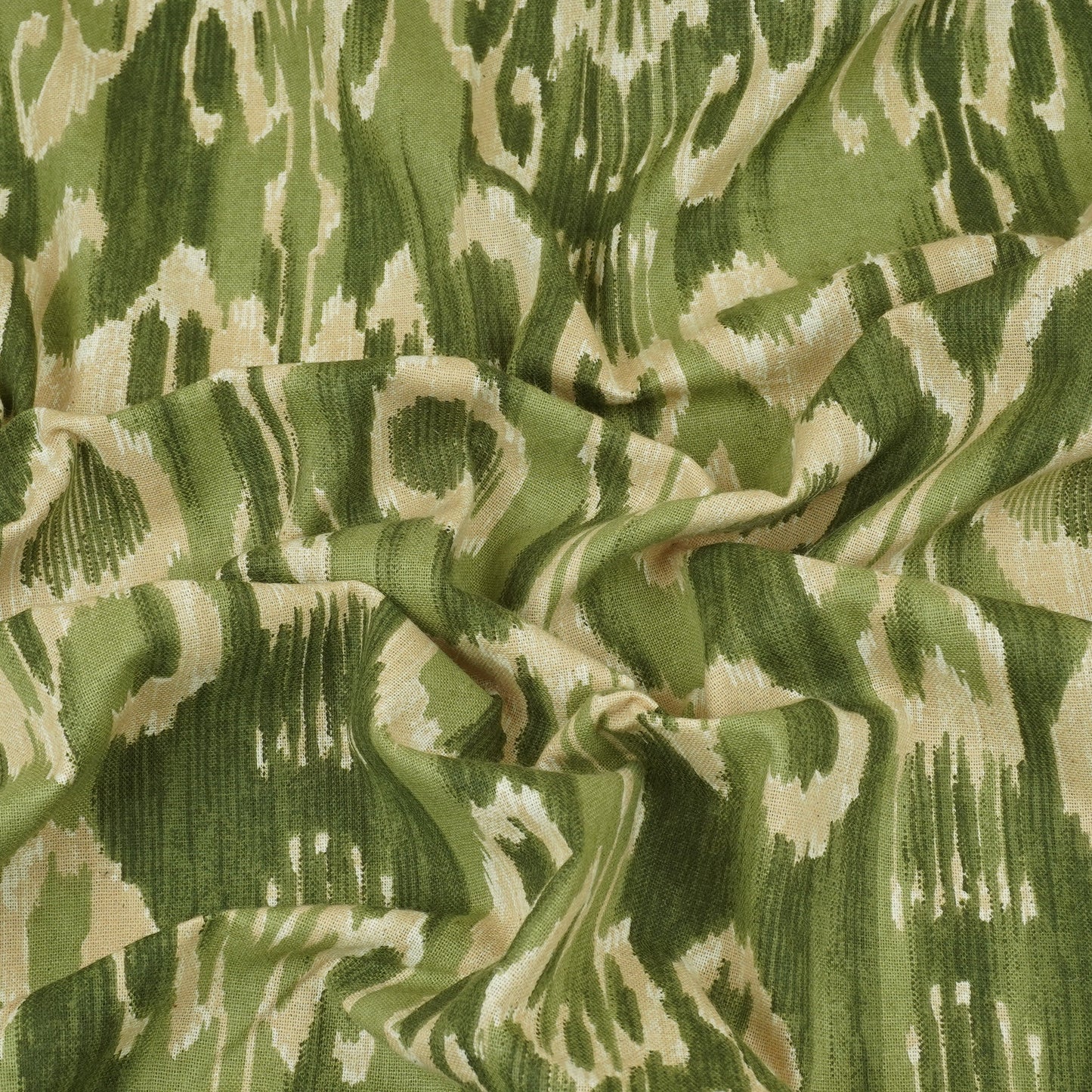 Green Ikkat Print Cotton Fabric SN-29494