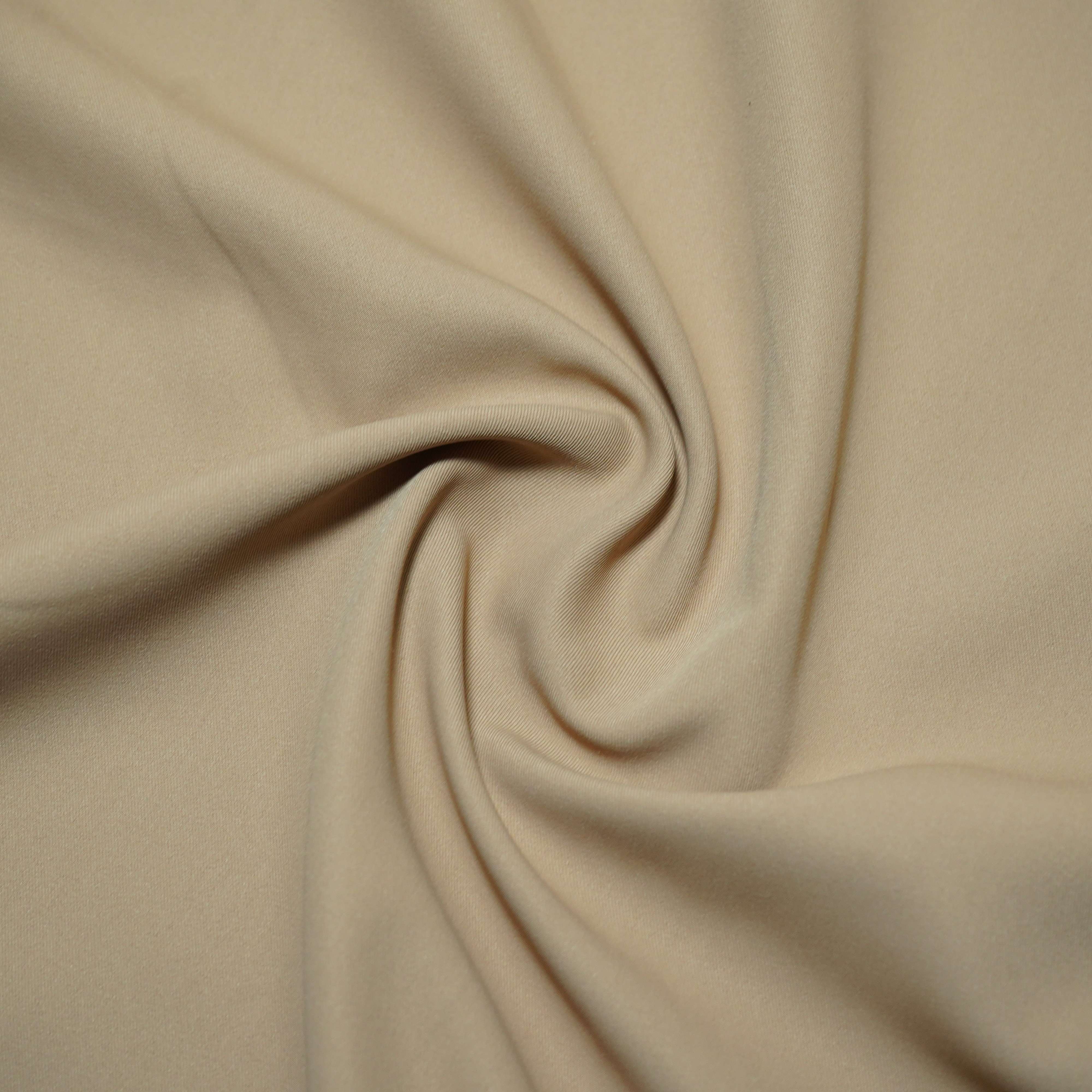Beige Solid Japanese Crepe Shirting Fabric PG-30369 - TradeUNO