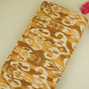 Mustard Ikkat Print Cotton Fabric SN-29492 - TradeUNO