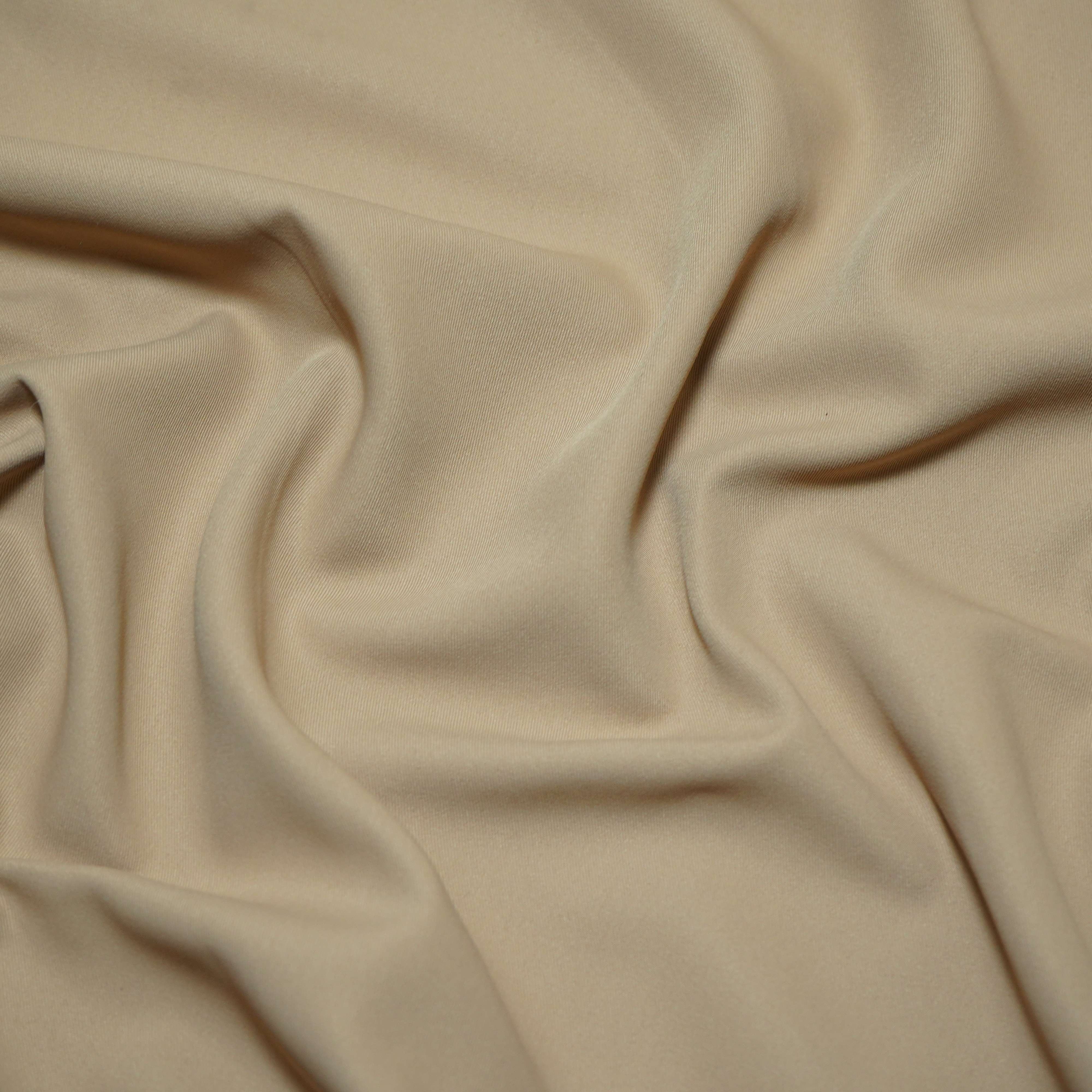 Beige Solid Japanese Crepe Shirting Fabric PG-30369 - TradeUNO