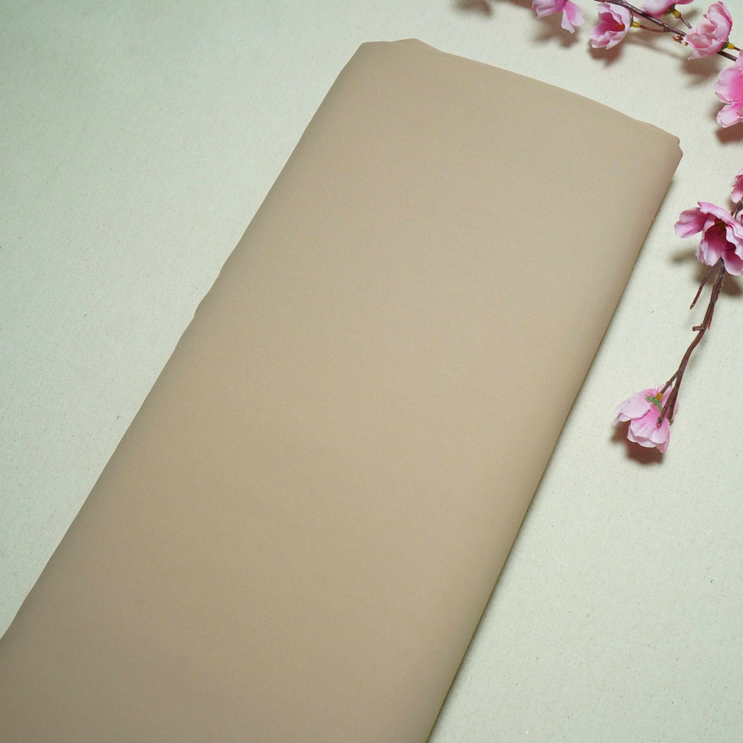 Beige Solid Japanese Crepe Shirting Fabric PG-30369