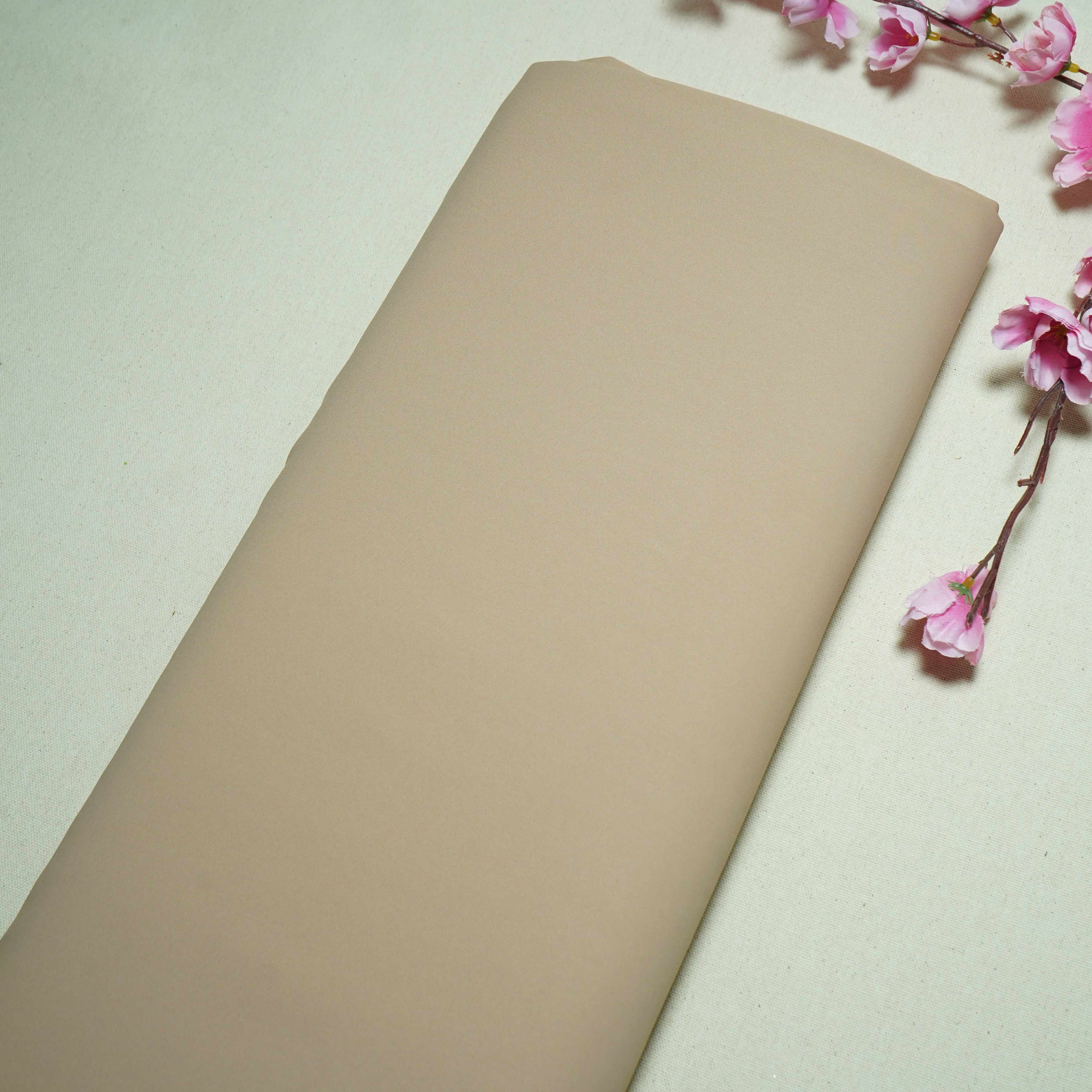 Beige Solid Japanese Crepe Shirting Fabric PG-30369 - TradeUNO