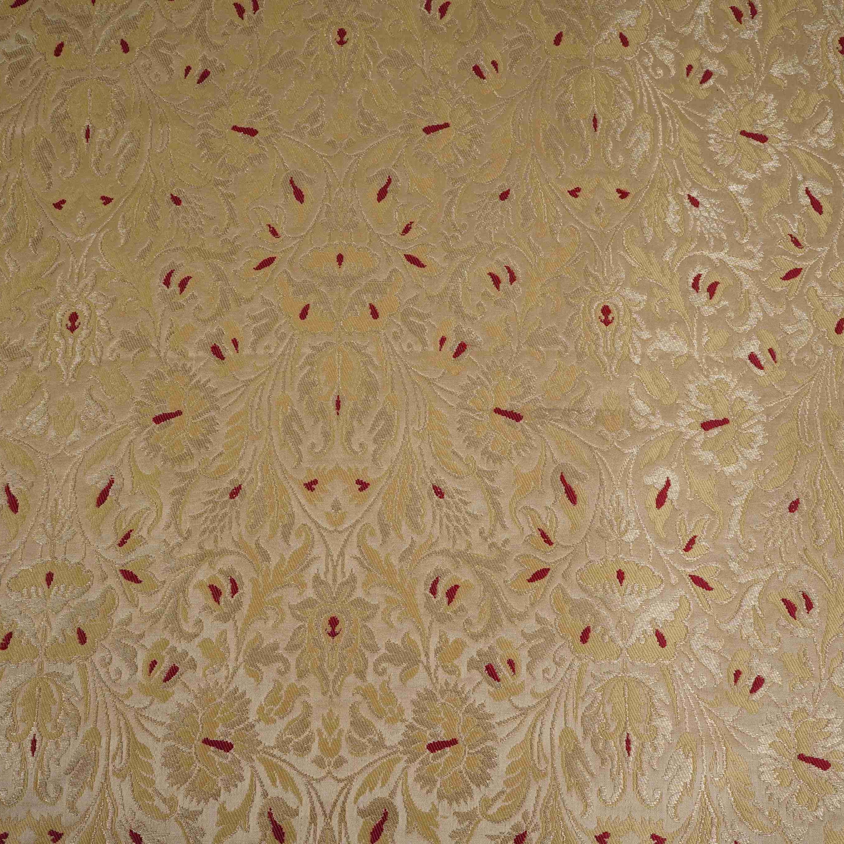 Golden Alfi Meena Kimkhab Brocade Fabric HMSS-32769