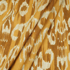 Mustard Ikkat Print Cotton Fabric SN-29492 - TradeUNO