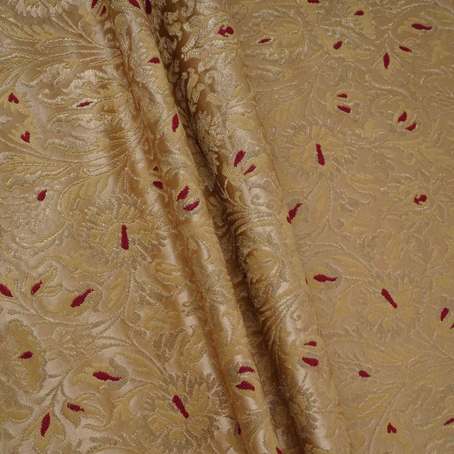 Golden Alfi Meena Kimkhab Brocade Fabric HMSS-32769