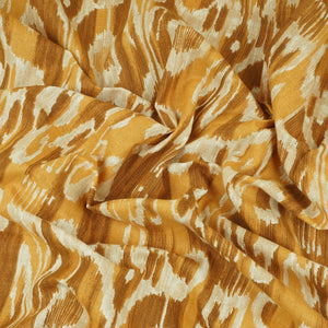 Mustard Ikkat Print Cotton Fabric SN-29492 - TradeUNO