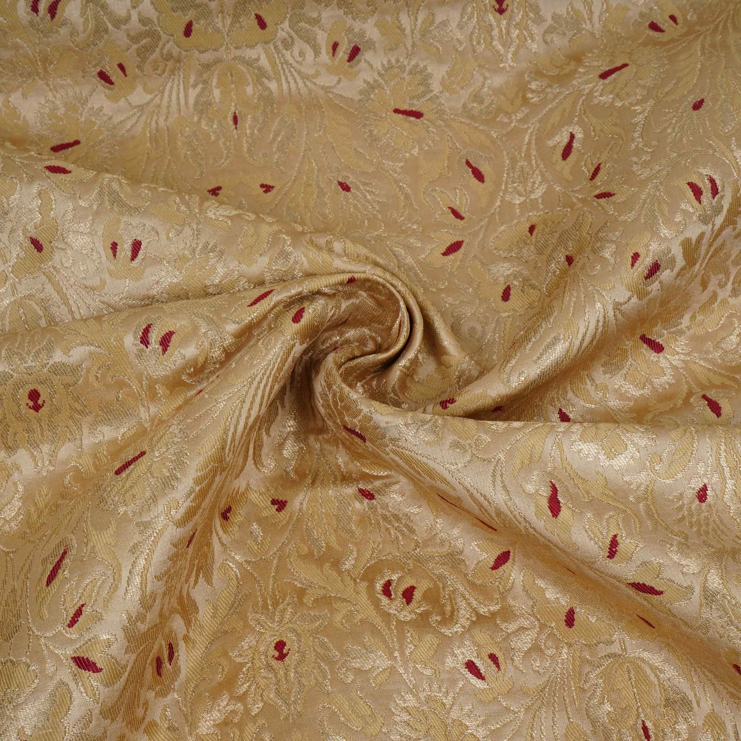 Golden Alfi Meena Kimkhab Brocade Fabric HMSS-32769