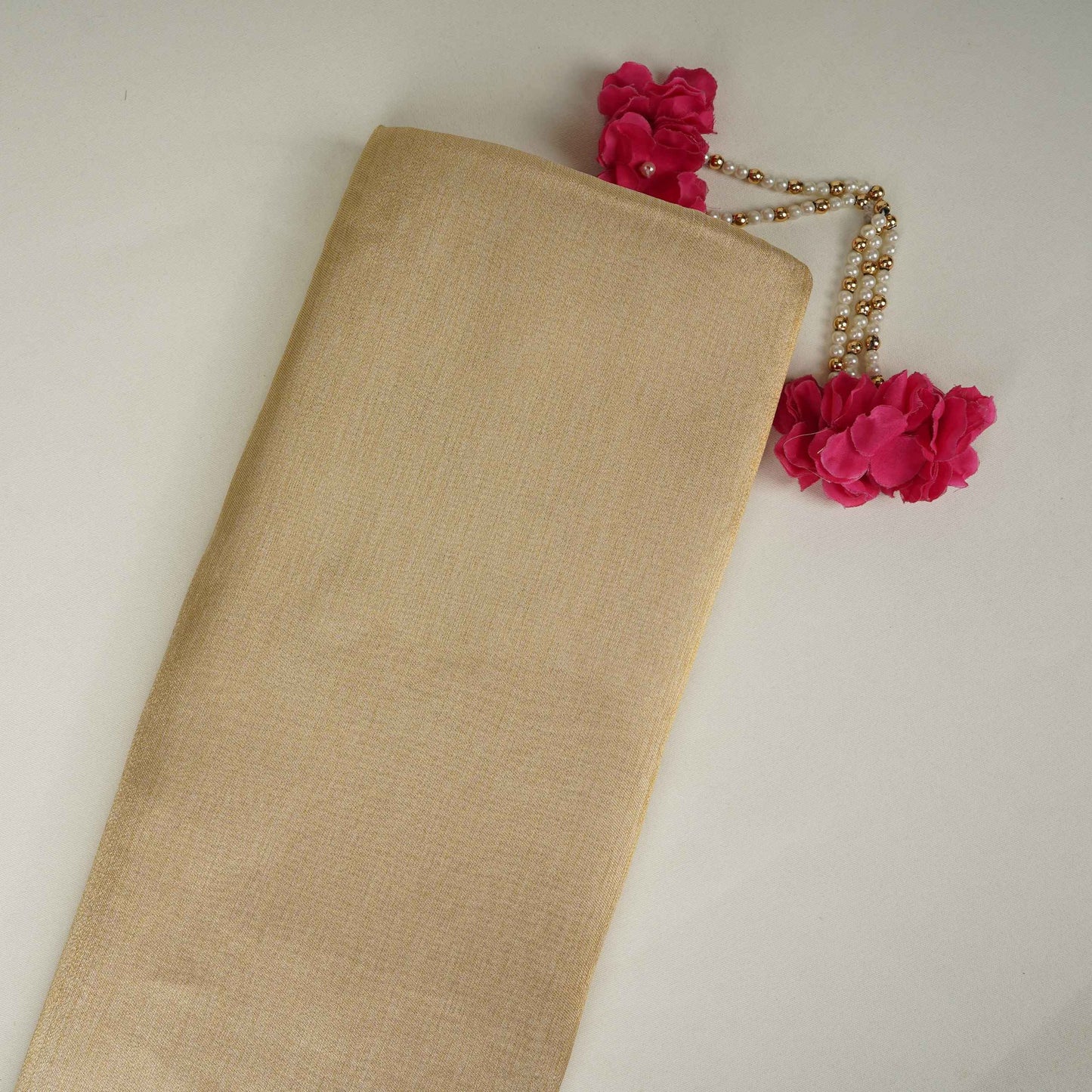 Golden with Silver Shimmer Tissue Fabric MTI-31261 - TradeUNO
