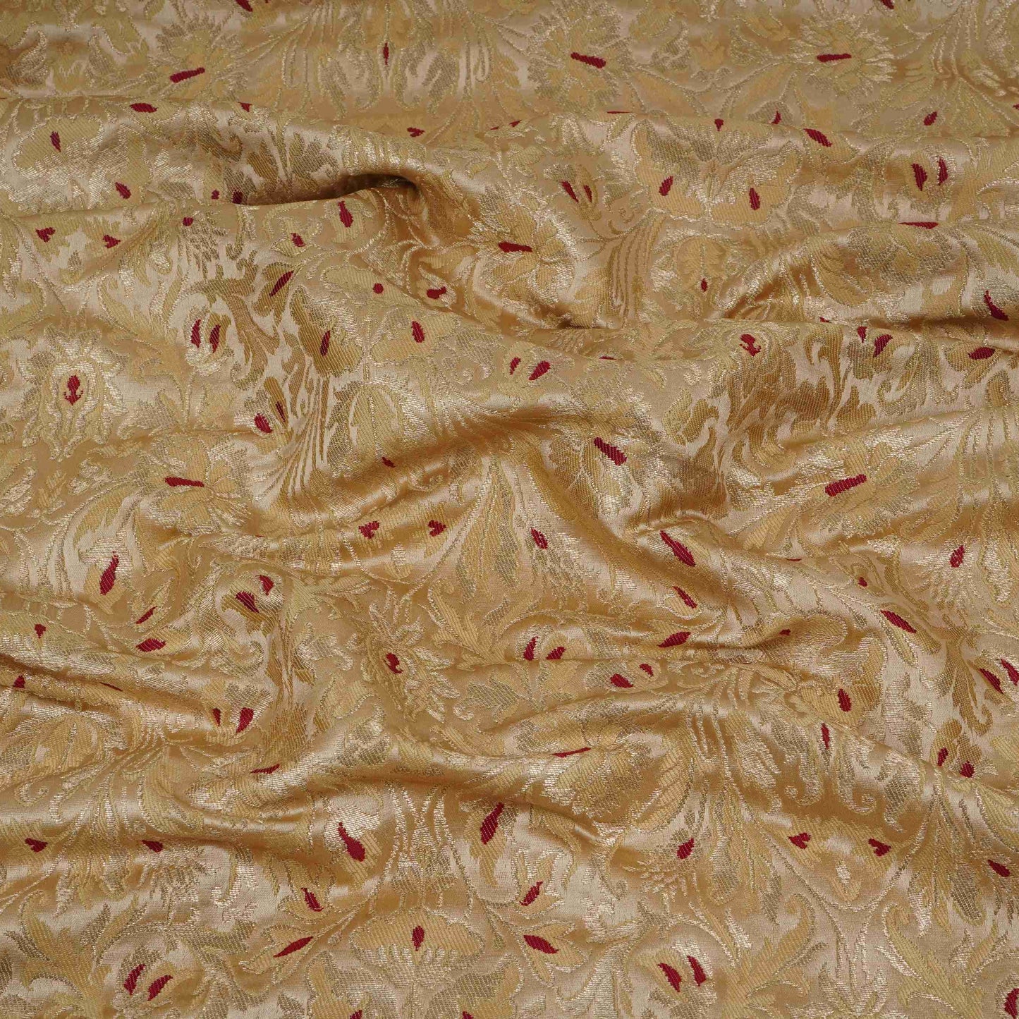Golden Alfi Meena Kimkhab Brocade Fabric HMSS-32769