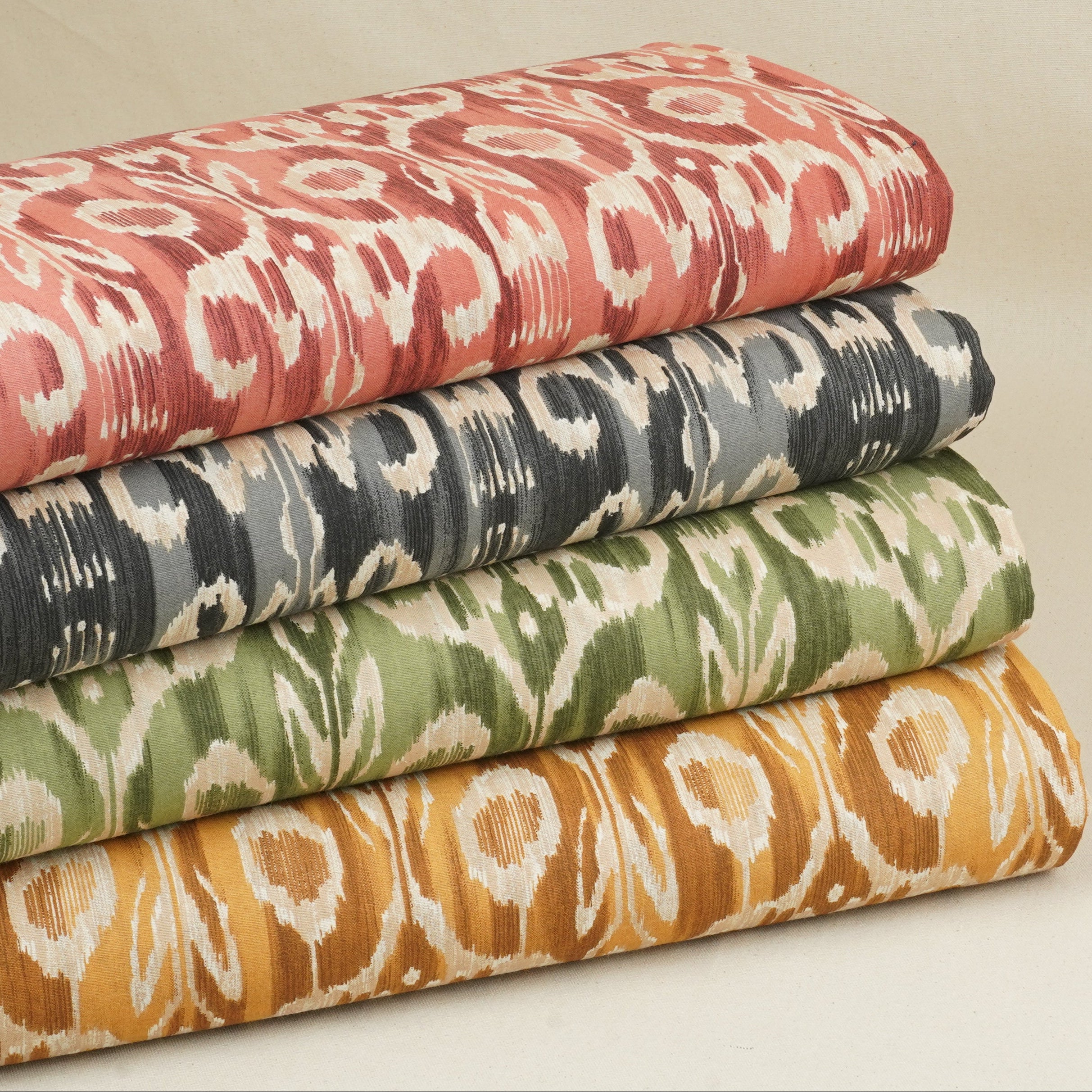 Mustard Ikkat Print Cotton Fabric SN-29492 - TradeUNO