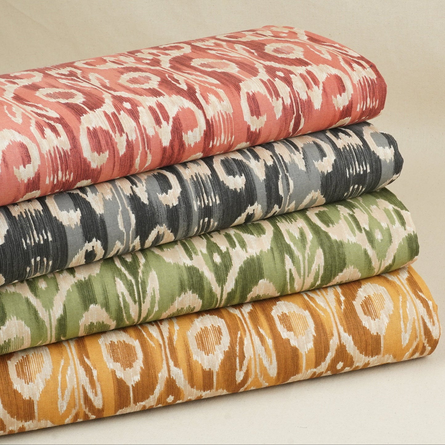 Grey with Black Ikkat Print Cotton Fabric SN-29493