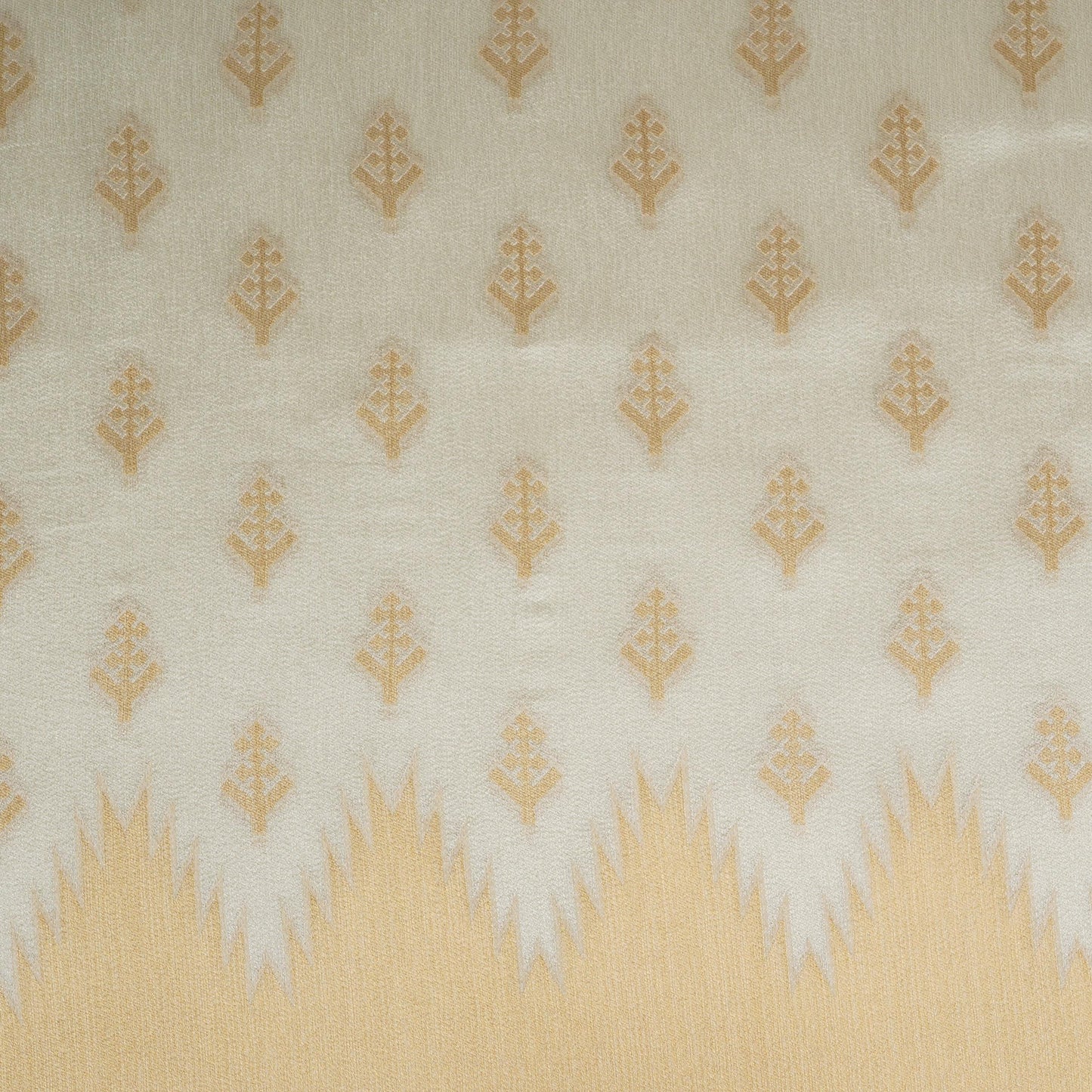Golden with Silver floral Buta Tanchui Silk Fabric MTI-31262 - TradeUNO