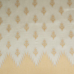 Golden with Silver floral Buta Tanchui Silk Fabric MTI-31262 - TradeUNO