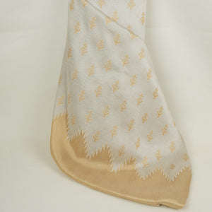 Golden with Silver floral Buta Tanchui Silk Fabric MTI-31262 - TradeUNO
